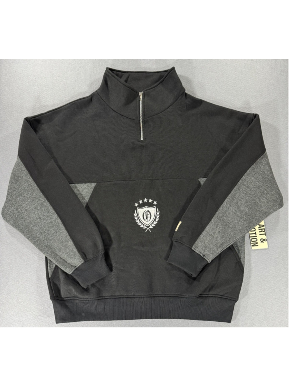 New With Tags Fleece Factory Art & Motion Half Zip Colorblock Sweatshirt Crest L